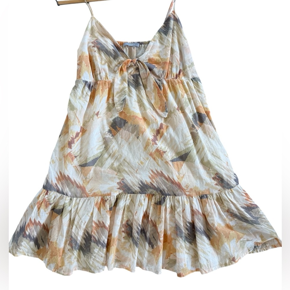 Women’s Cotton Sundress Small Tie-Front Boho Summer Dress